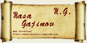 Maša Gajinov vizit kartica